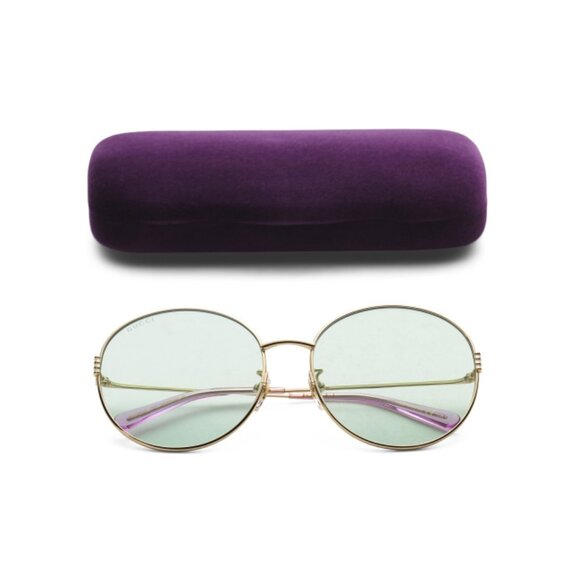 GUCCI Gold 60mm Metal Round Sunglasses - Picture 1 of 2